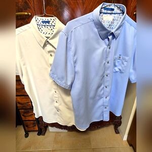 Men's Short-Sleeve Polo Shirt - Light Blue / White
